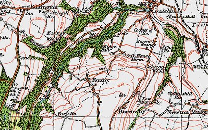 Old map of Roxby in 1925