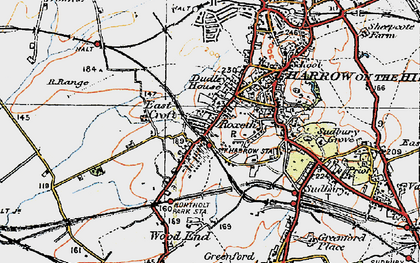 Old map of Roxeth in 1920
