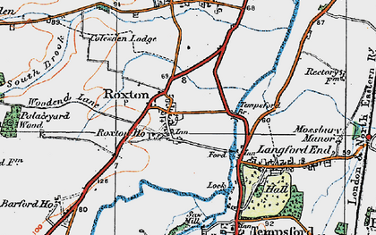 Old map of Roxton in 1919