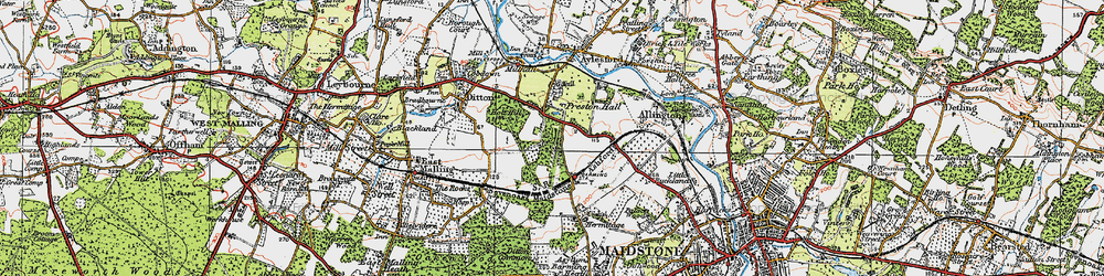 Old map of Barming Sta in 1921