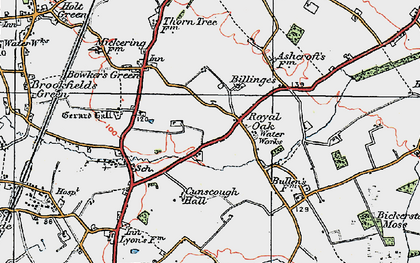 Old map of Billinges in 1923