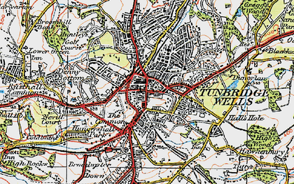 Old map of Tunbridge Wells in 1920