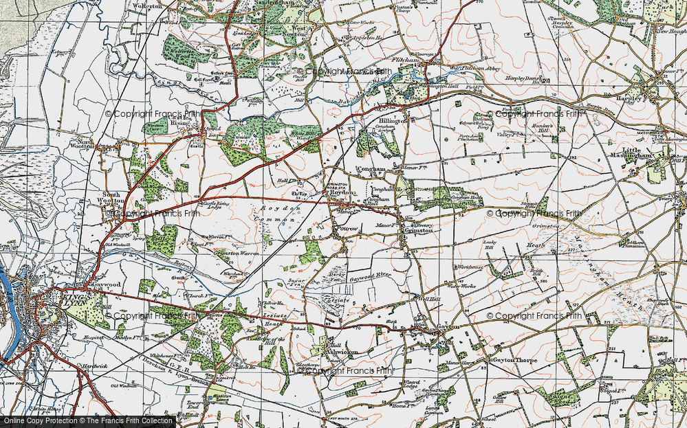 Old Map of Roydon, 1921 in 1921