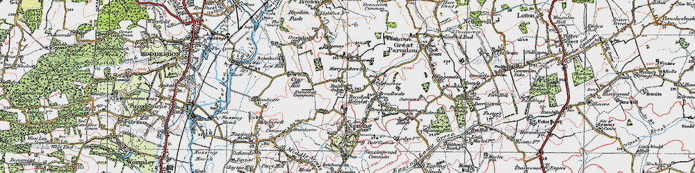 Old map of Roydon Hamlet in 1919