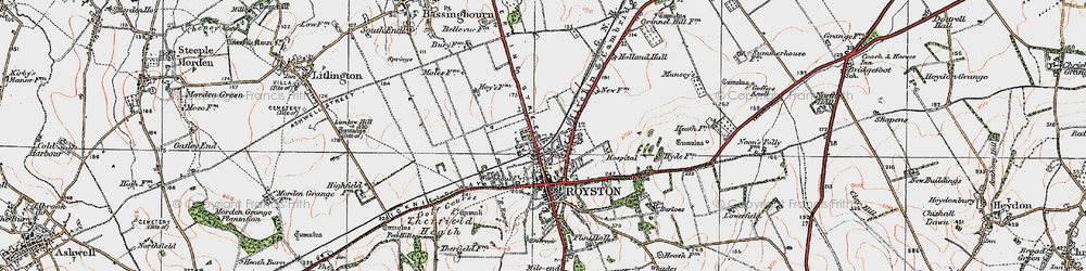 Old map of Royston in 1920
