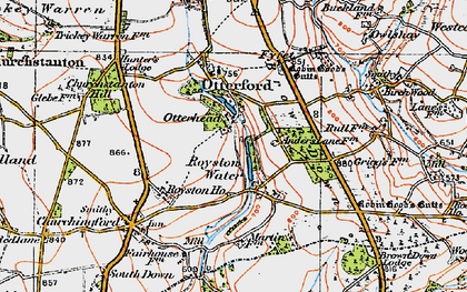 Old map of Royston Water in 1919