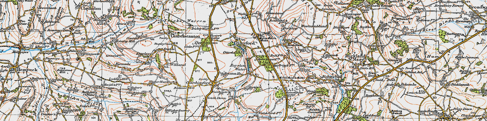 Old map of Brown Down Lodge in 1919