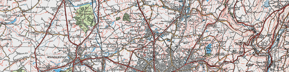 Old map of Royton in 1924