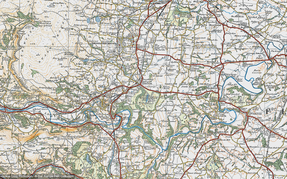 Old Map of Ruabon, 1921 in 1921