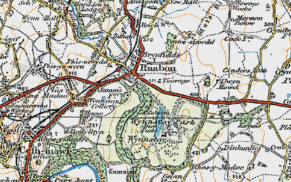 Old map of Ruabon in 1921
