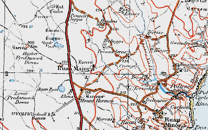 Old map of Ruan Major in 1919