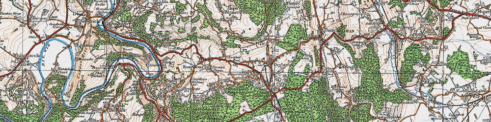 Old map of Ruardean Hill in 1919