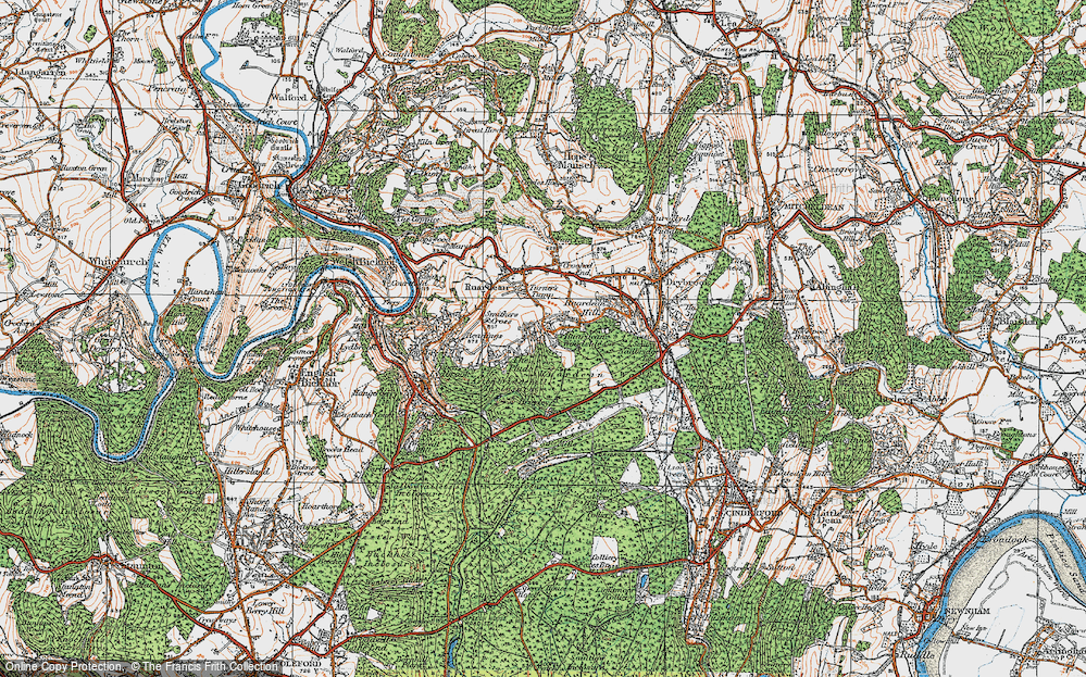 Old Map of Ruardean Woodside, 1919 in 1919