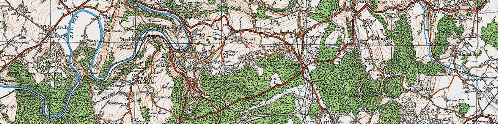 Old map of Ruardean Woodside in 1919