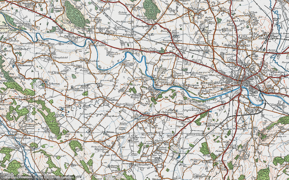 Old Map of Historic Map covering Wormhill in 1920