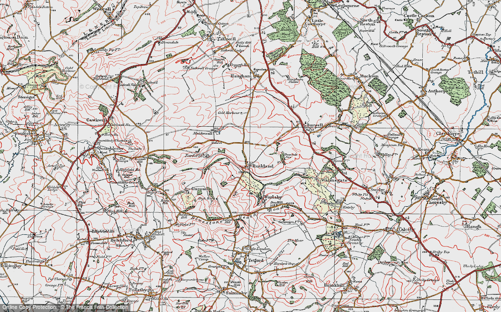 Old Map of Ruckland, 1923 in 1923
