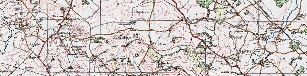 Old map of Ruckland in 1923
