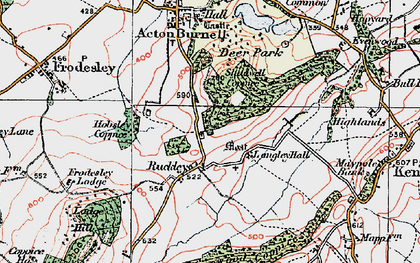 Old map of Langley Chapel in 1921