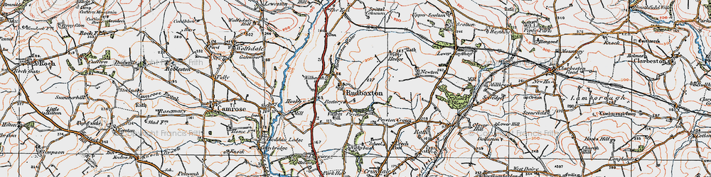 Old map of Rudbaxton in 1922