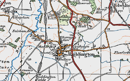 Old map of Ruddington in 1921