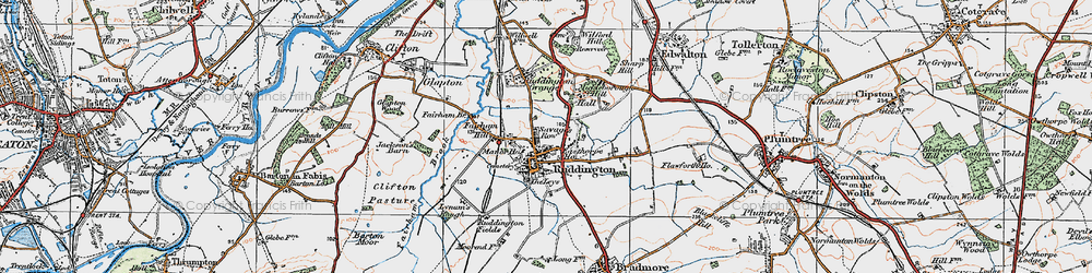 Old map of Ruddington in 1921