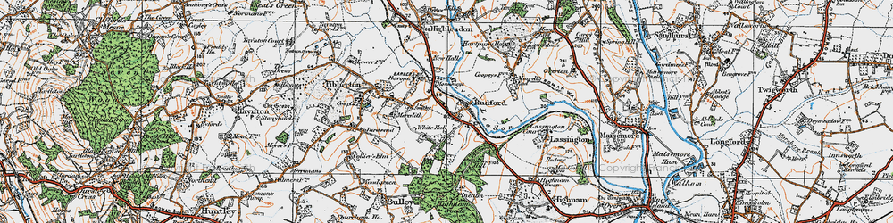 Old map of Rudford in 1919