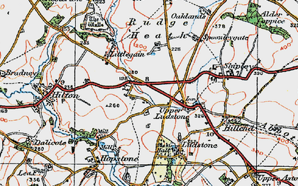 Old map of Rudge Heath in 1921