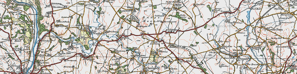 Old map of Rudge Heath in 1921