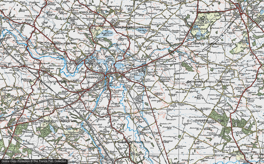 Old Map of Rudheath, 1923 in 1923