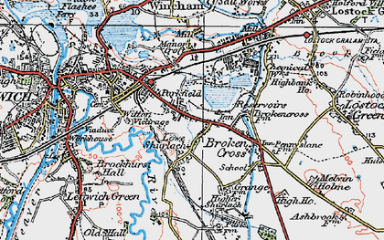 Old map of Rudheath in 1923