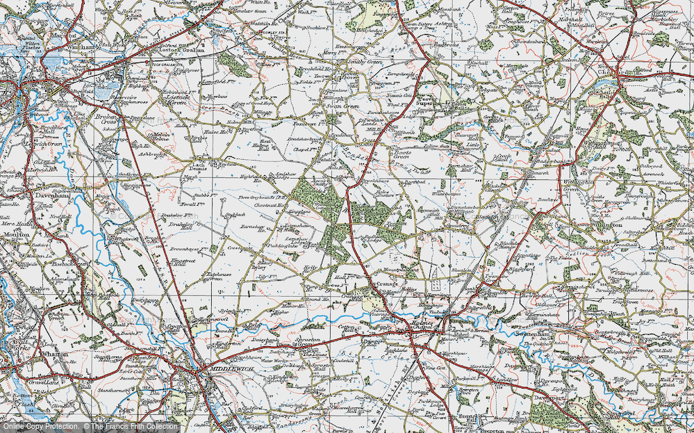 Old Map of Rudheath Woods, 1923 in 1923