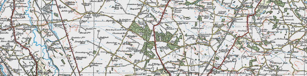 Old map of Rudheath Woods in 1923