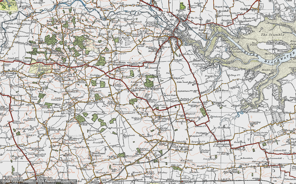 Old Map of Rudley Green, 1921 in 1921