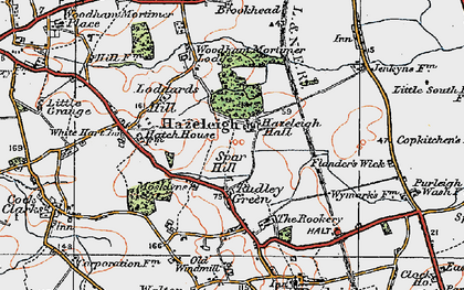 Old map of Rudley Green in 1921