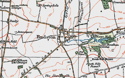 Old map of Rudston in 1924