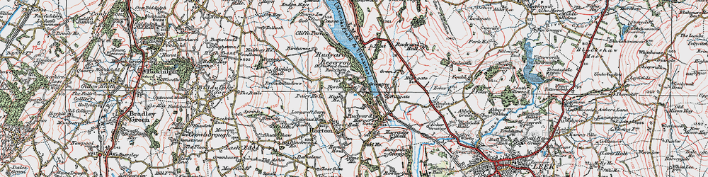 Old map of Rudyard in 1923