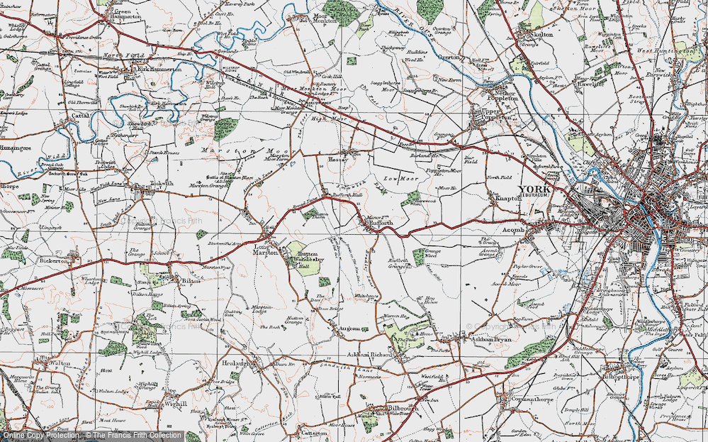 Old Map of Rufforth, 1924 in 1924