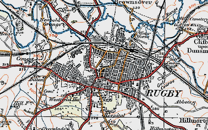 Old map of Rugby in 1920