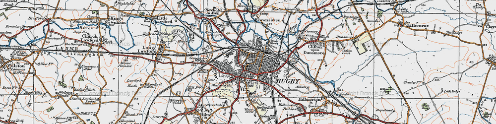 Old map of Rugby in 1920