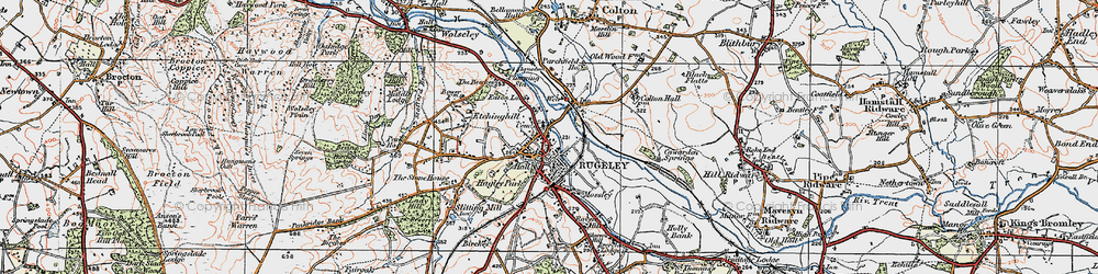 Old map of Rugeley in 1921