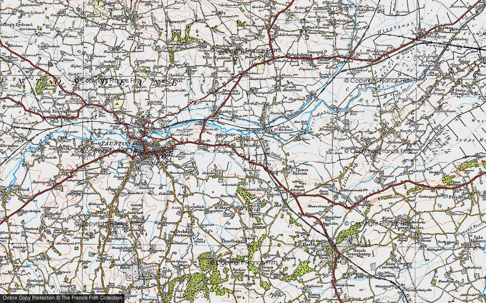 Old Map of Ruishton, 1919 in 1919