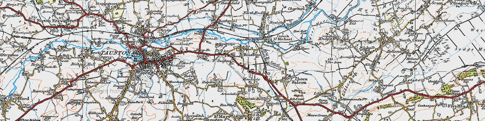 Old map of Ruishton in 1919