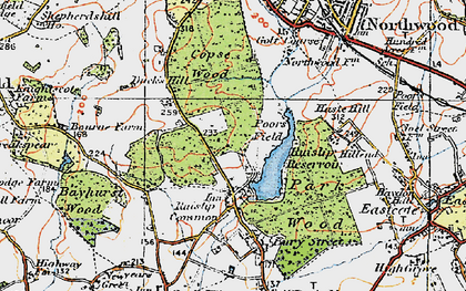 Old map of Ruislip Lido in 1920