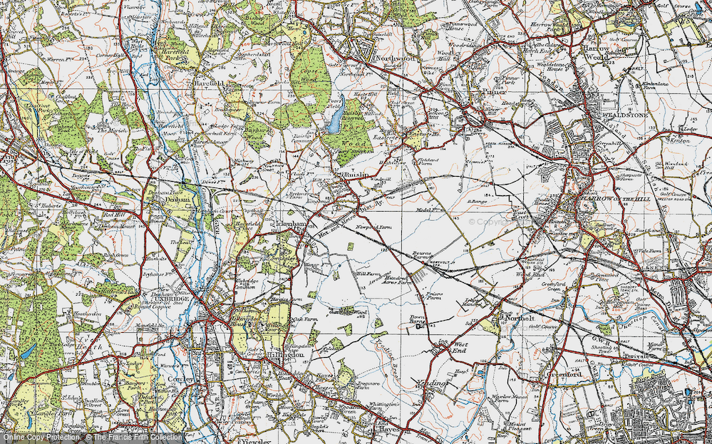 Old Map of Ruislip Gardens, 1920 in 1920