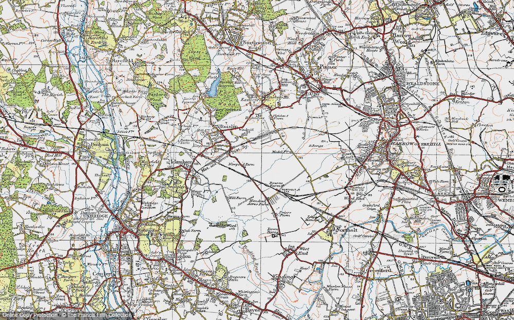 Old Map of Ruislip Manor, 1920 in 1920