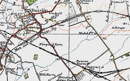 Old map of Ruislip Manor in 1920