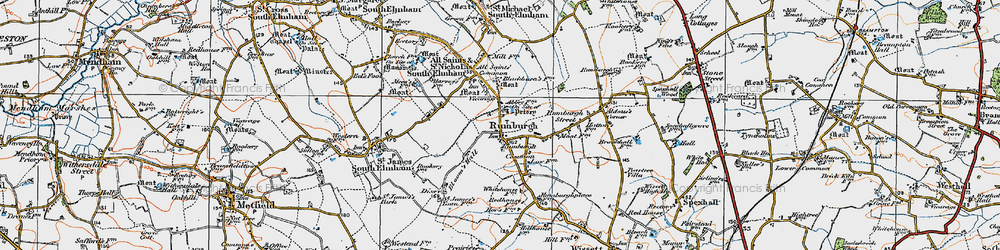 Old map of Rumburgh in 1921