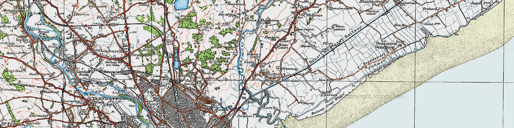 Old map of Rumney in 1919