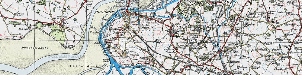 Old map of Runcorn in 1923