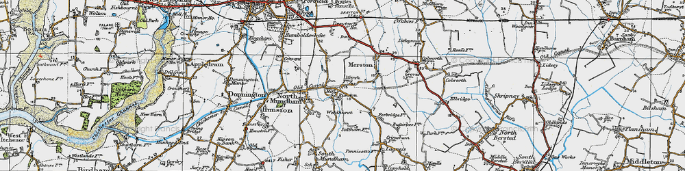 Old map of Runcton in 1919